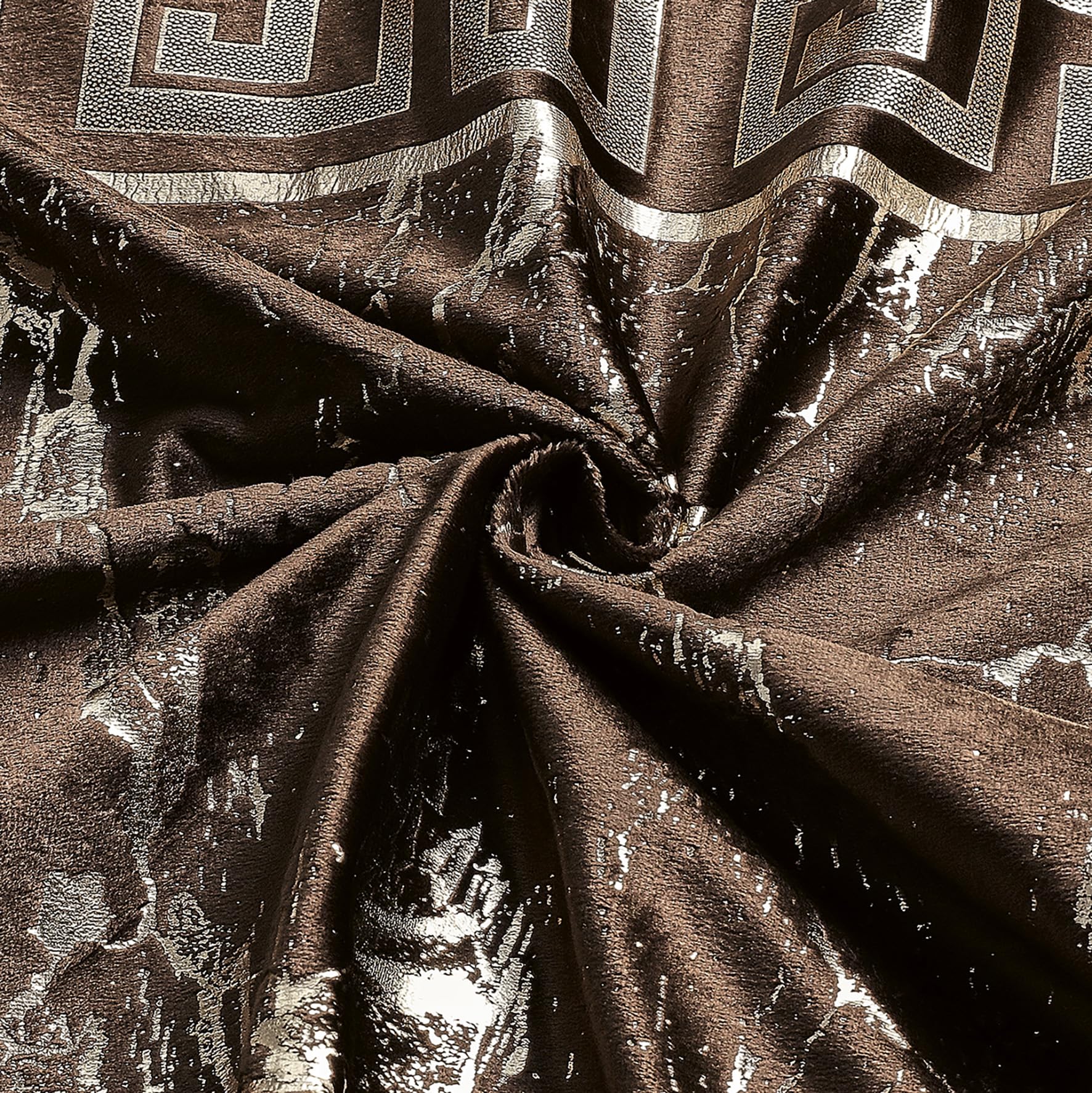 Luxury Greek Key Velvet Curtains – Pair