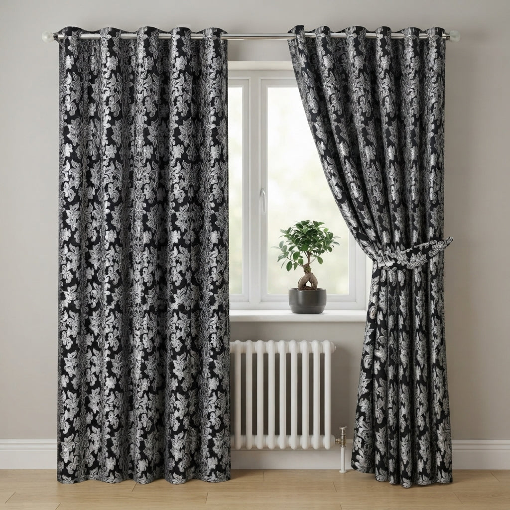 Diana Luxury Floral Blackout Curtains