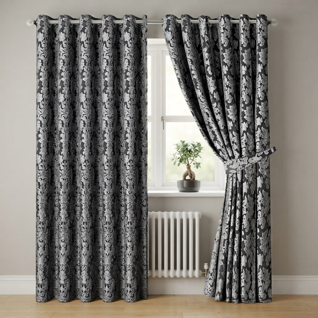 Diana Luxury Floral Blackout Curtains