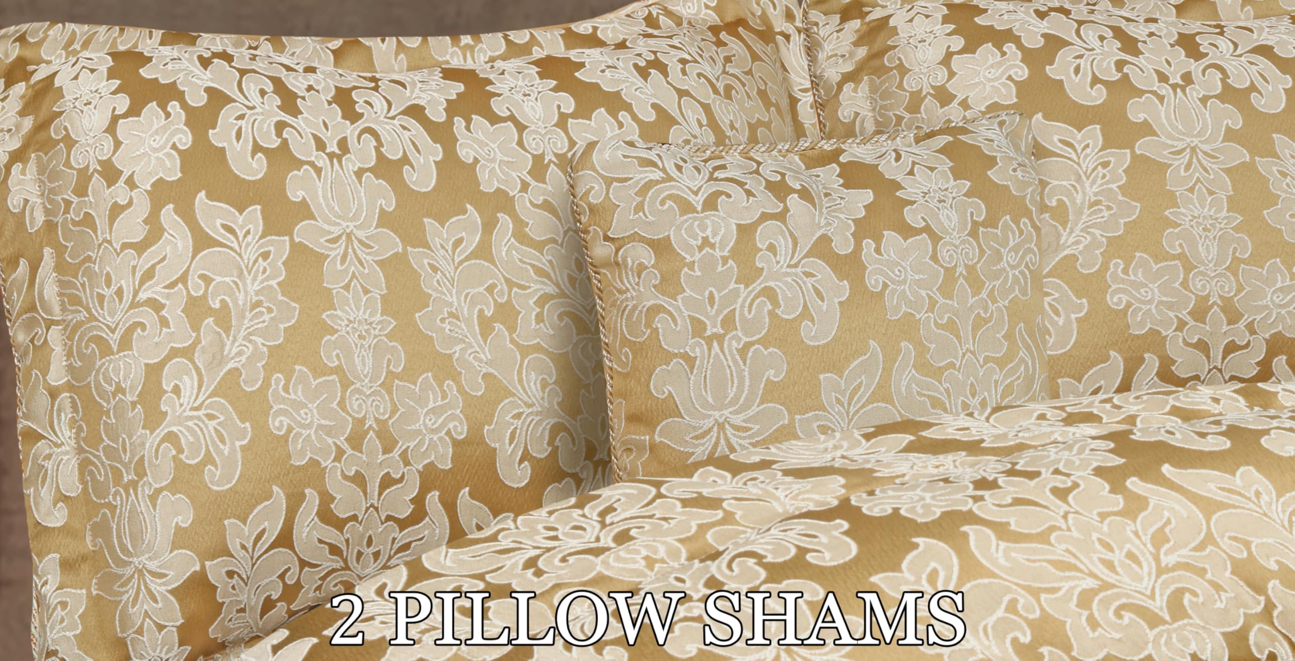 Living Luxury Jacquard Floral Comforter Set – 7pc