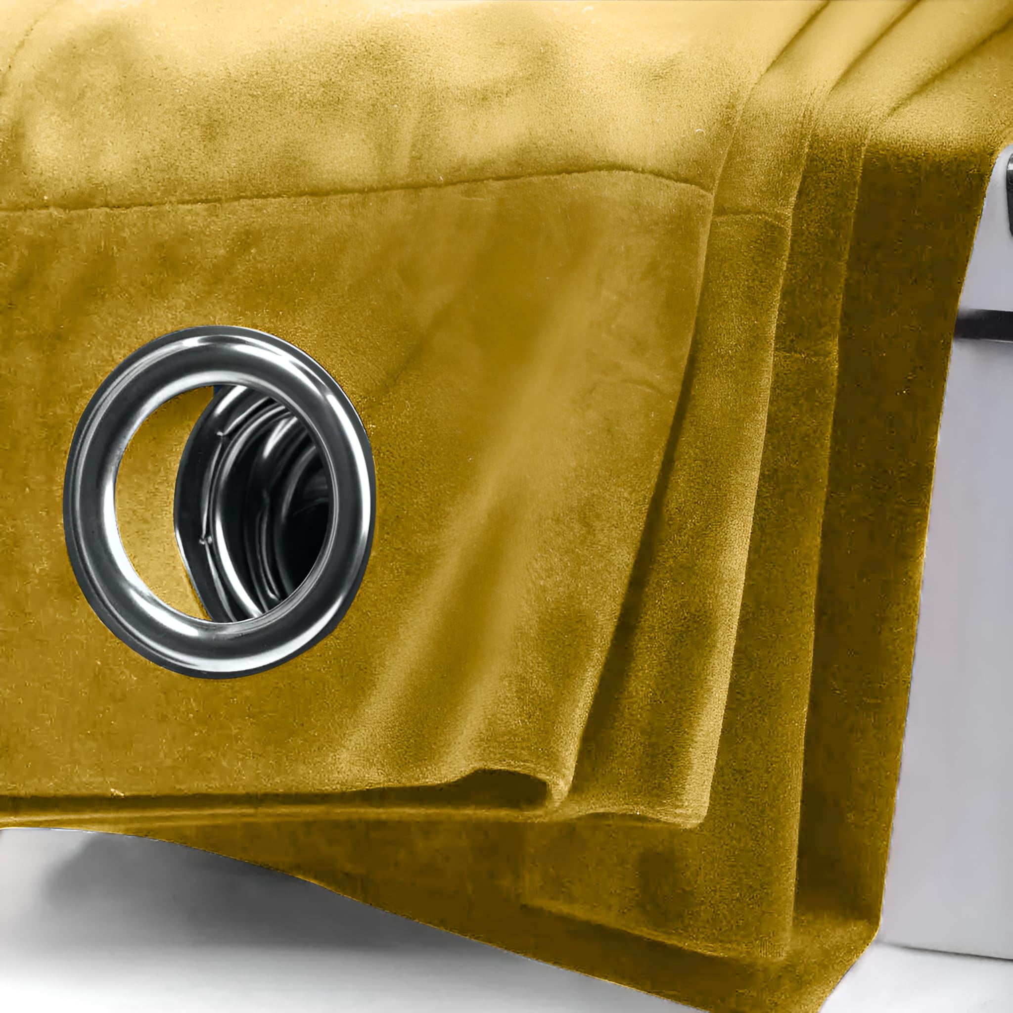 Opulent Dreams Crushed Velvet Curtains - Fully Lined & Room Darkening - Eyelet Ring Top for Bedroom & Living Room - Includes Two Tie Backs - Pair of Panels