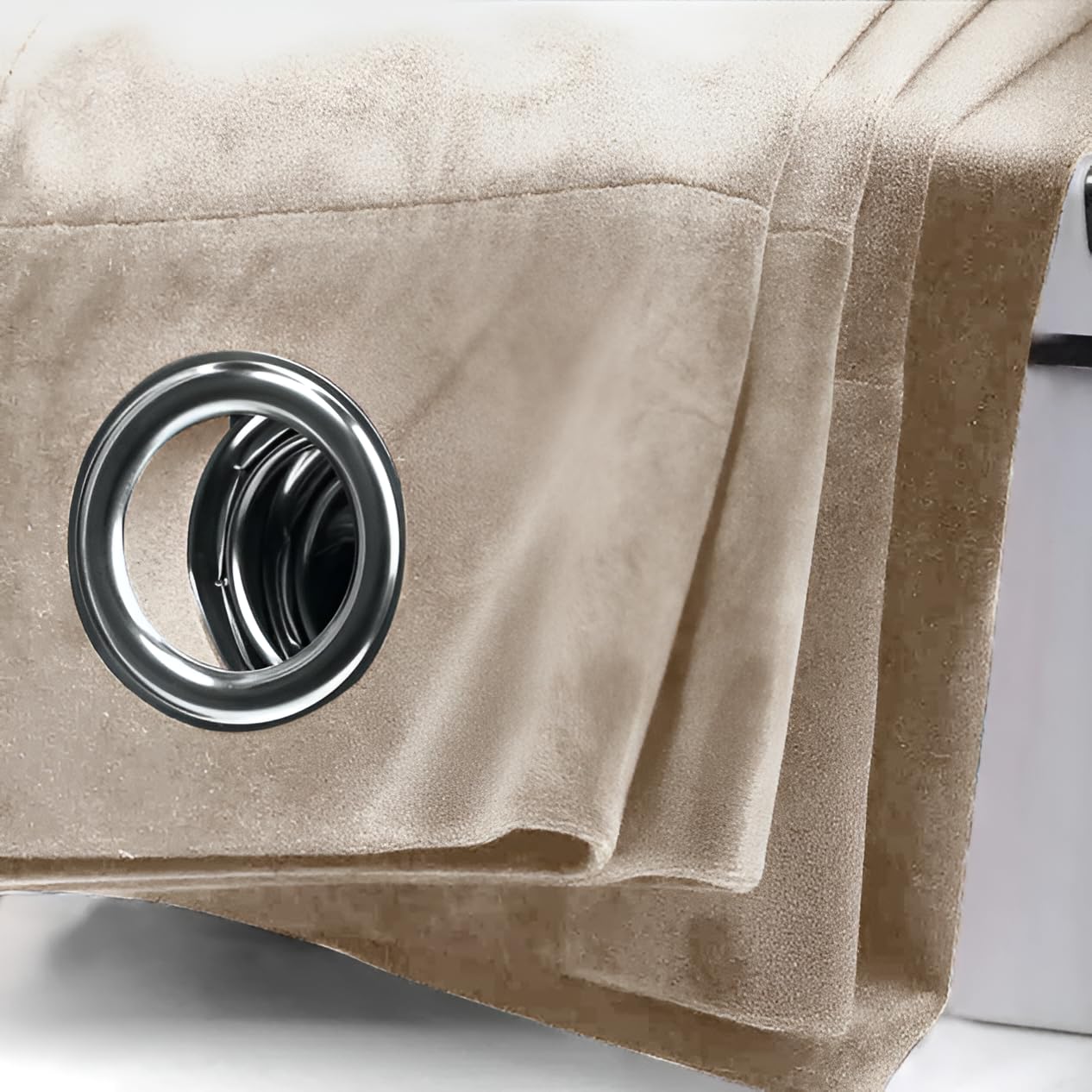 Opulent Dreams Crushed Velvet Curtains - Fully Lined & Room Darkening - Eyelet Ring Top for Bedroom & Living Room - Includes Two Tie Backs - Pair of Panels