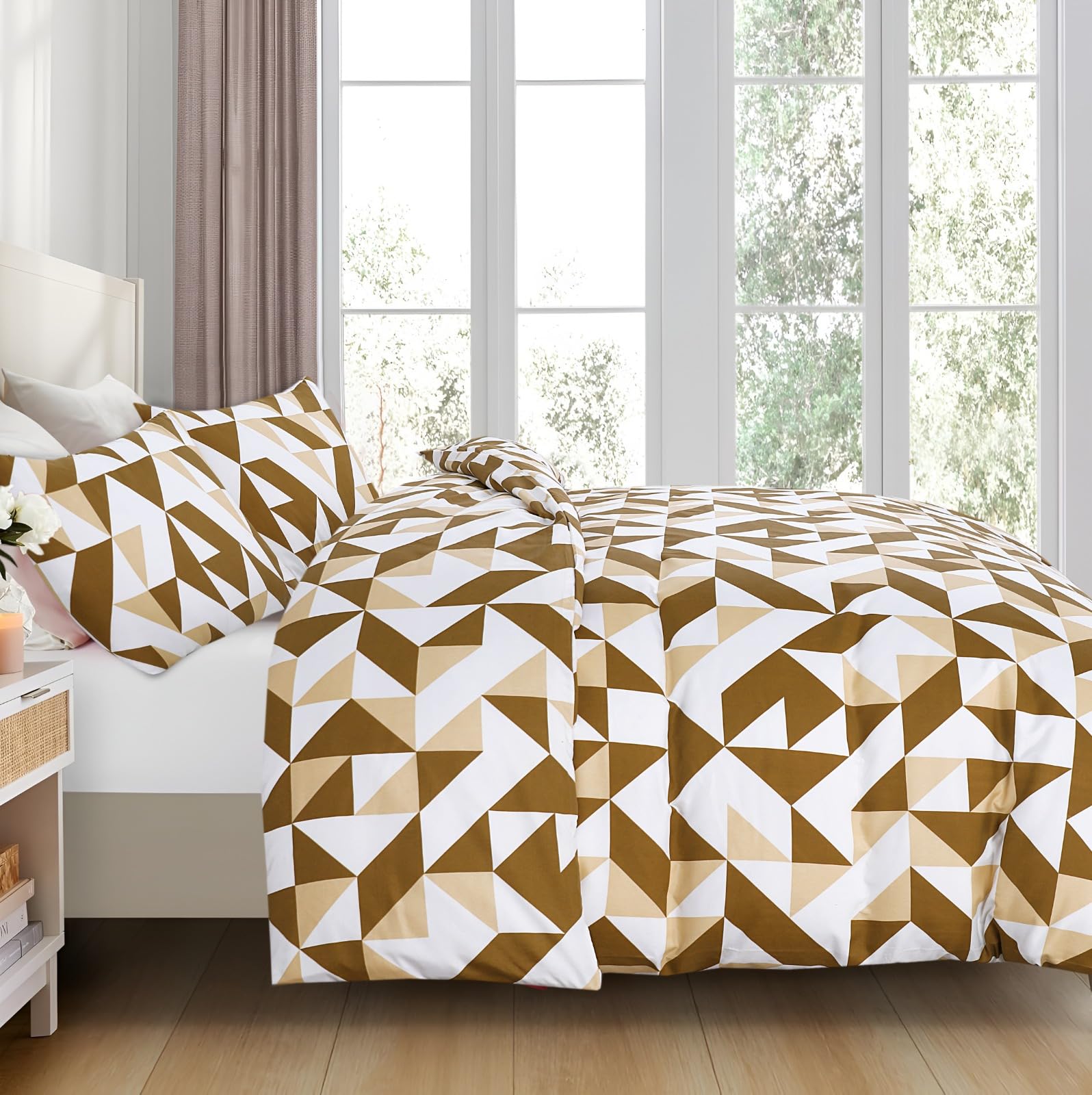 Opulent Living Duvet Cover Set With Fitted Sheet & Pillowcases,4 Piece Microfiber Soft Breathable Bedding Set, Machine Washable, Wrinkle Resistant, Single Double, King – Prism