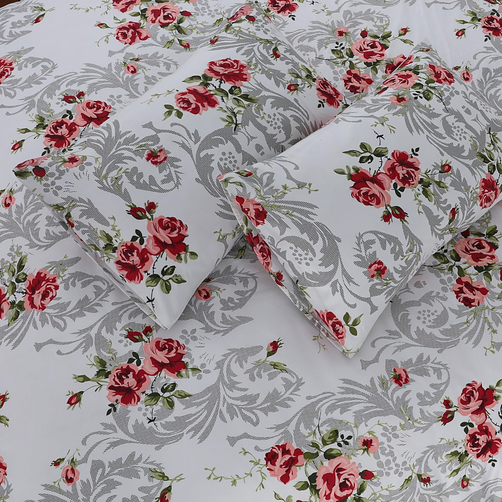 Living Premium Multicolor 4-Piece Microfiber Duvet Set