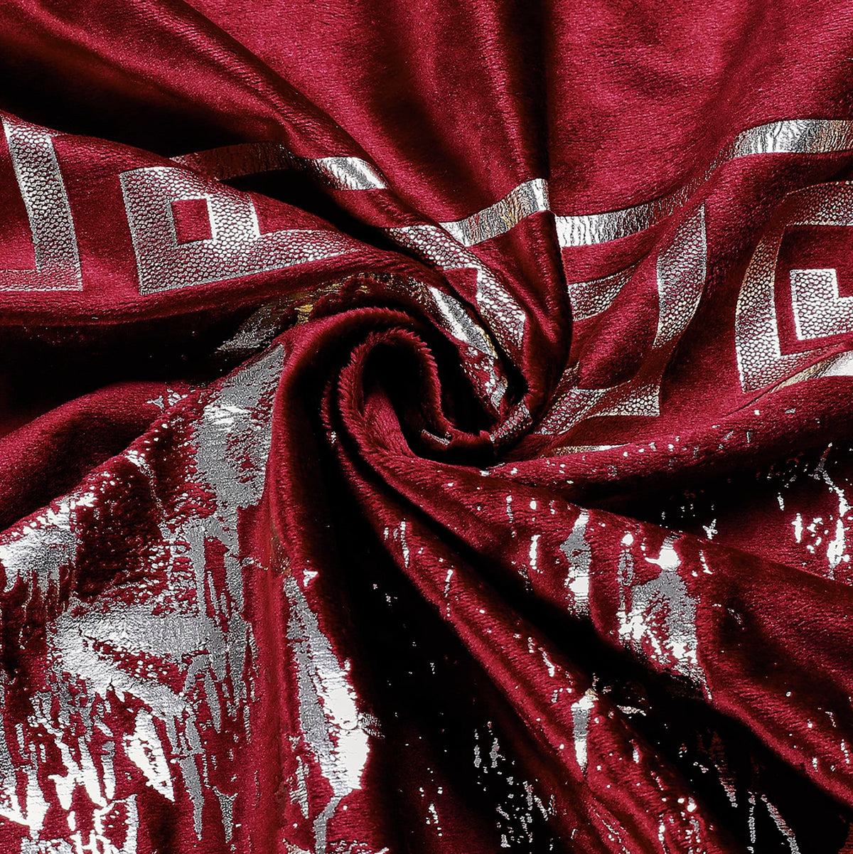 Luxury Greek Key Velvet Curtains – Pair