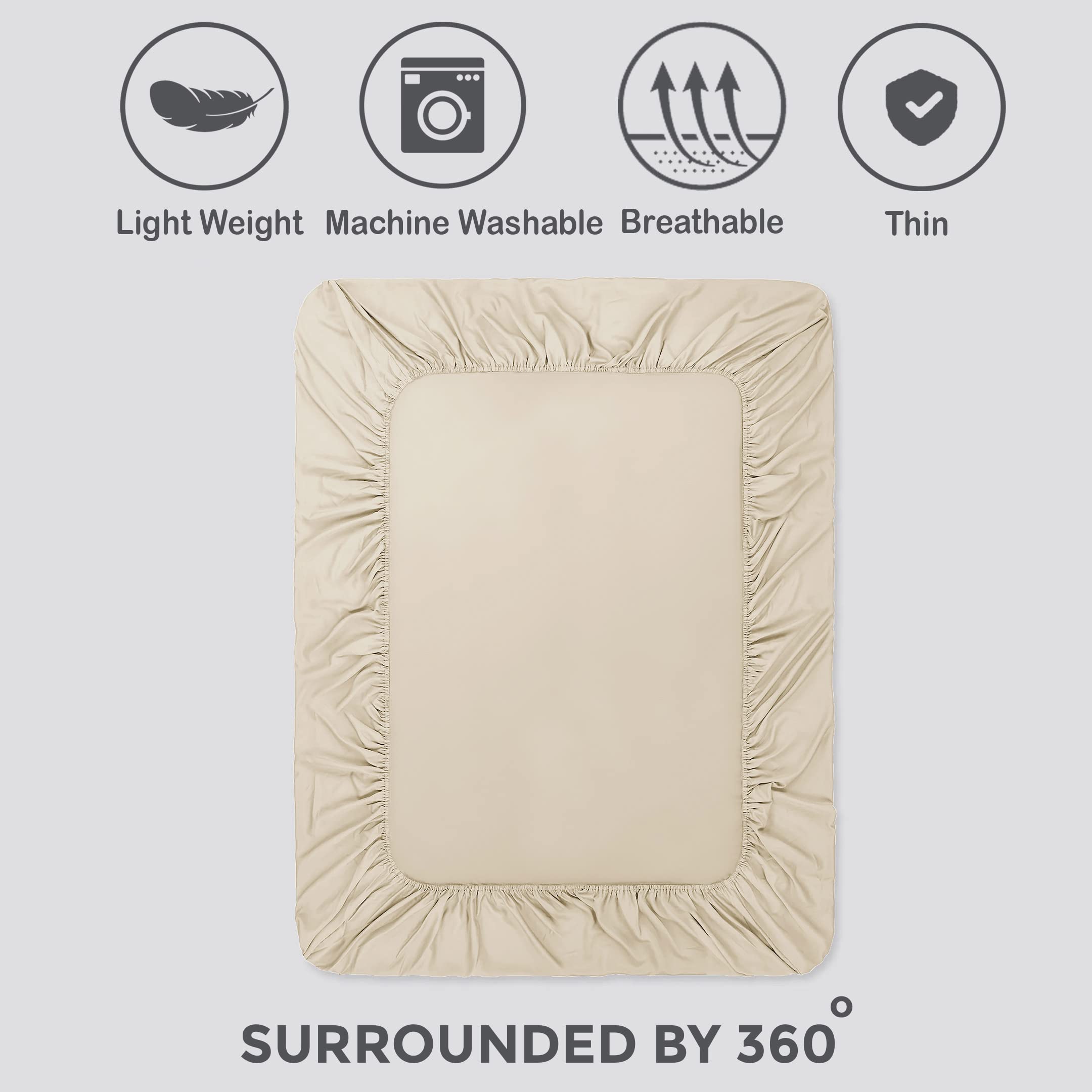 Premium 25cm Deep Microfiber Fitted Sheet