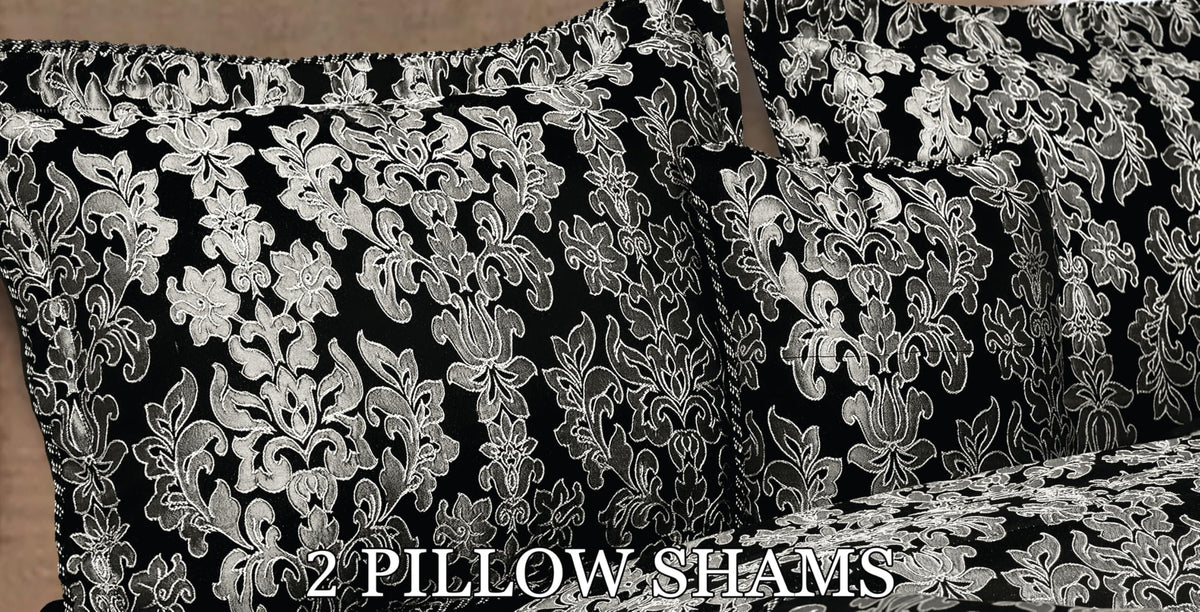 Living Luxury Jacquard Floral Comforter Set – 7pc