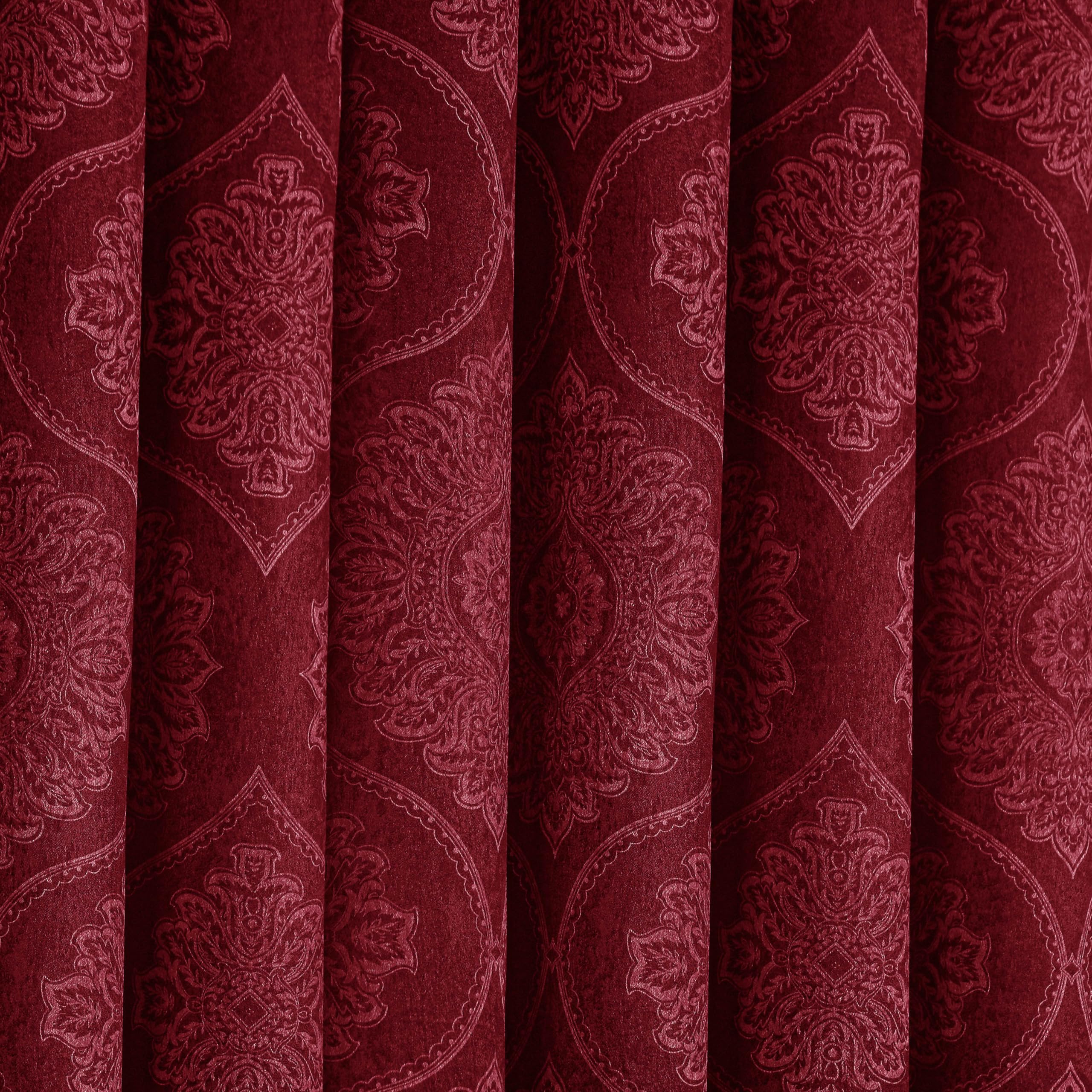 Premium Damask Room Darkening Curtains – Pair