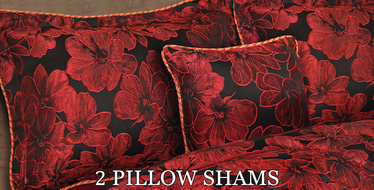 Living Luxury Jacquard Floral Comforter Set – 7pc