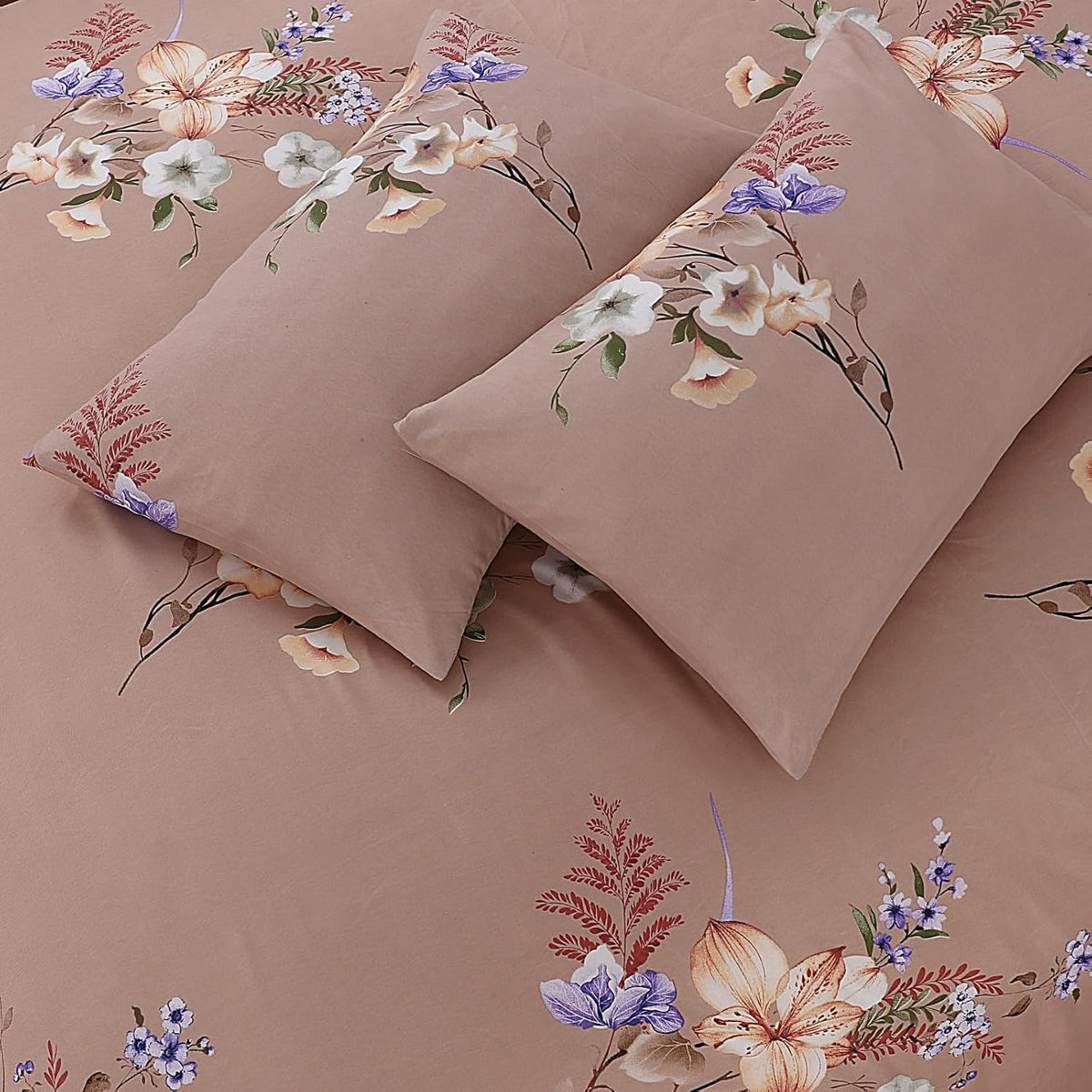 Living Premium Mauve 4-Piece Microfiber Duvet Set