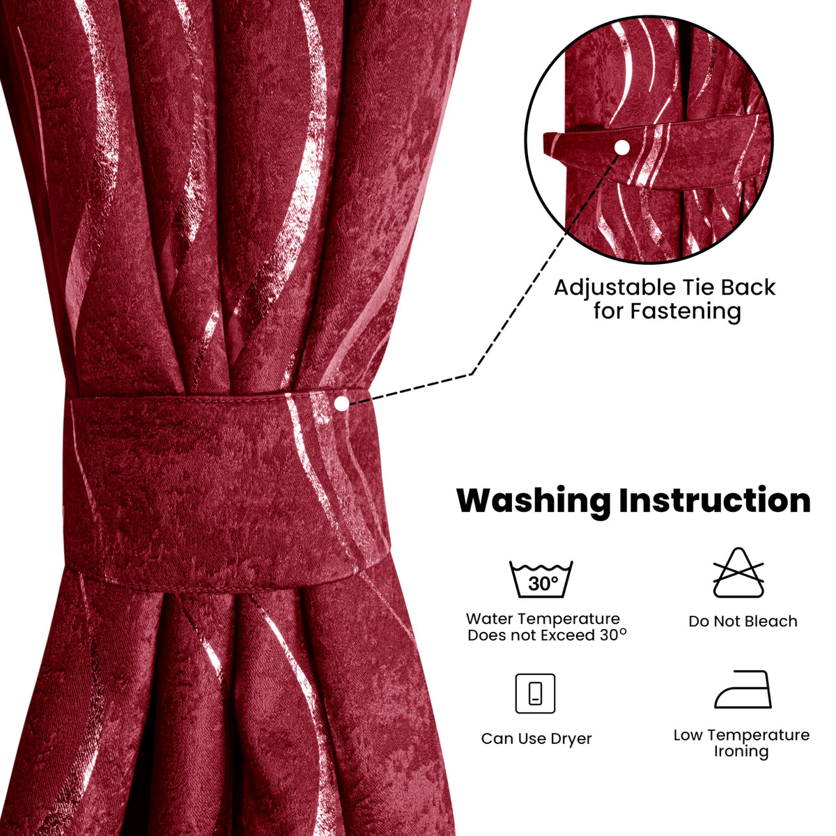 Premium Silver Wave Room Darkening Curtains – Pair