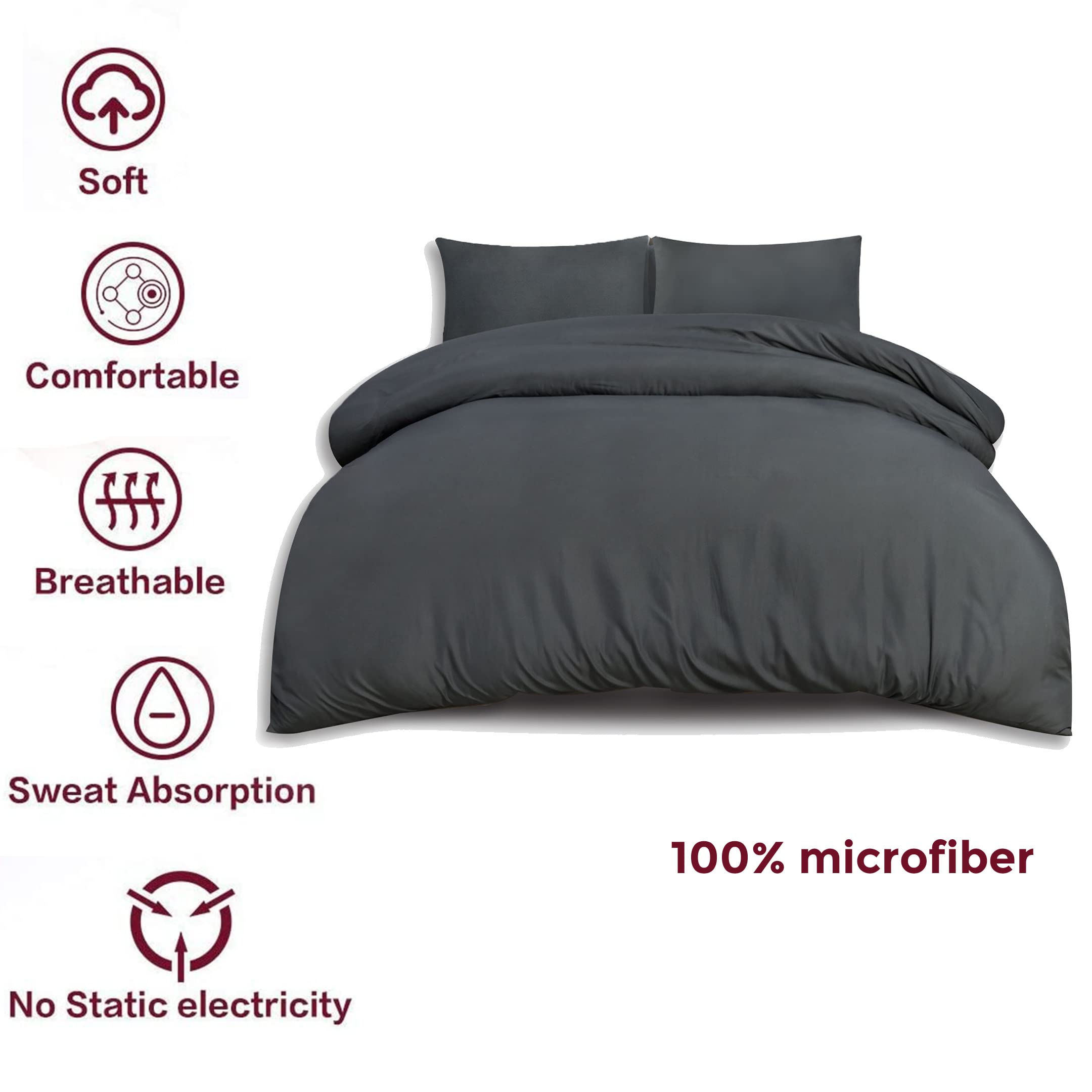 Premium Plain Microfiber Duvet Set – 3pc