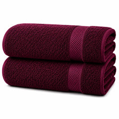100% Egyptian Cotton Towel Set Maroon – Luxury Soft, Highly Absorbent & Quick Dry