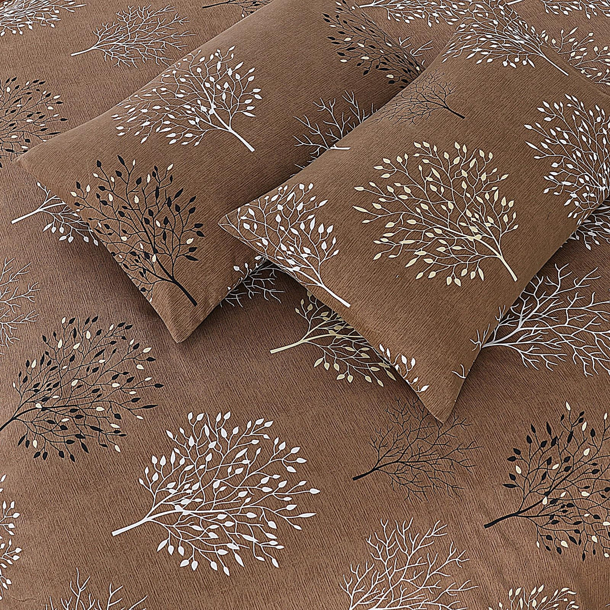 Living Premium Brown 4-Piece Microfiber Duvet Set
