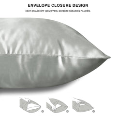 Satin Pillowcases Beige – 2 Pack for Hair & Skin, Envelope Closure