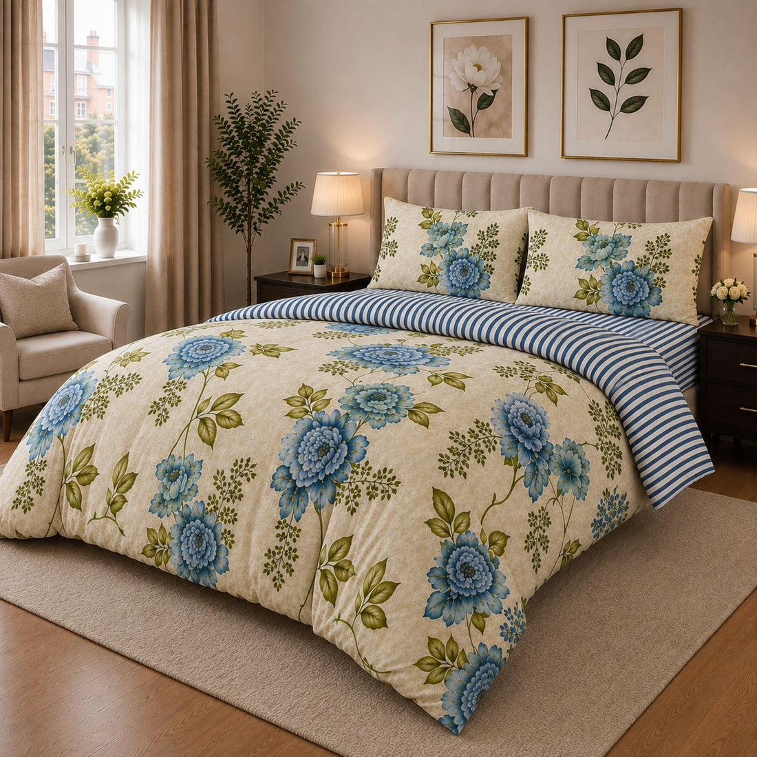 Living Premium Complete Duvet & Bedding Set – 4pc