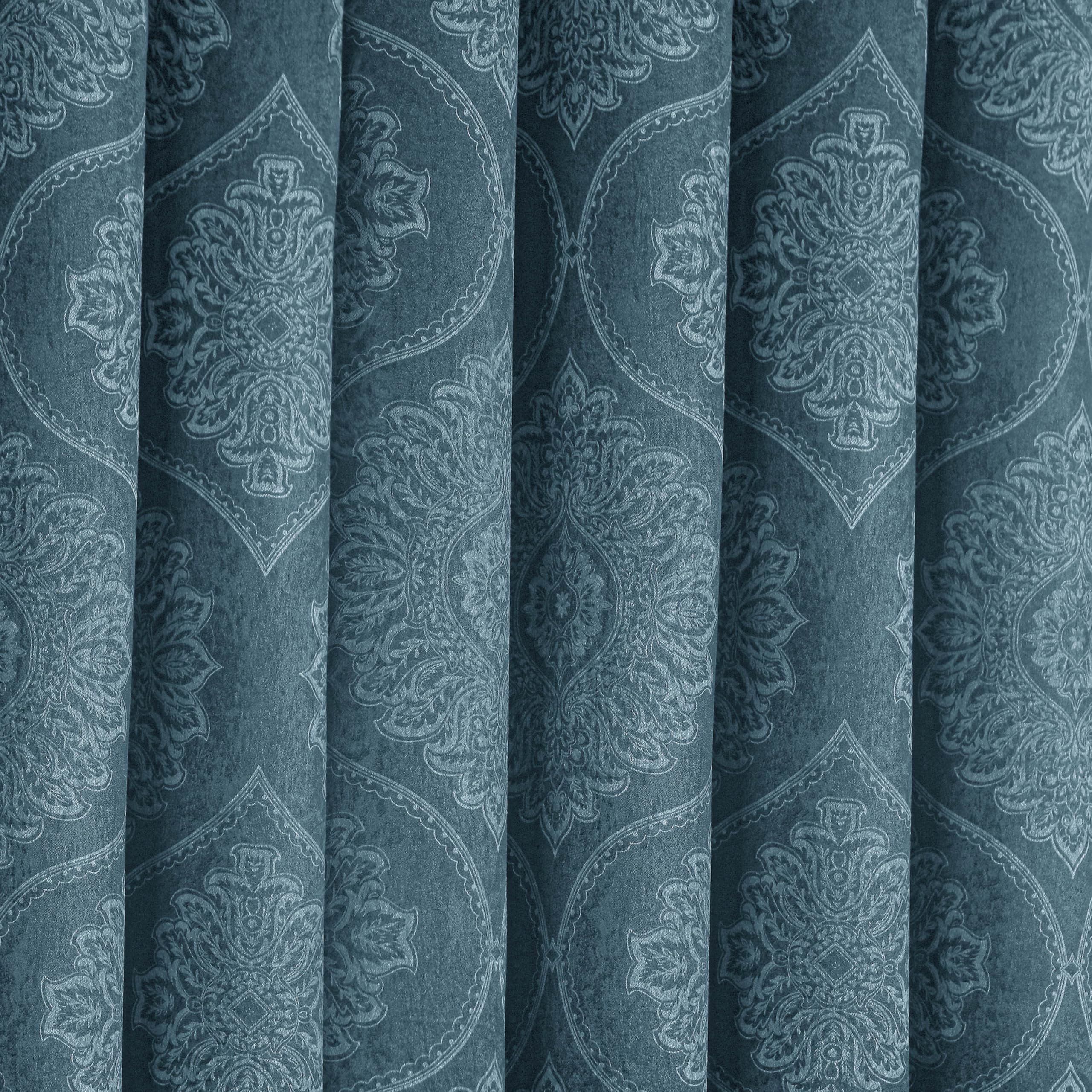 Premium Damask Room Darkening Curtains – Pair
