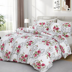 Opulent Living Duvet Cover Set With Fitted Sheet & Pillowcases,4 Piece Microfiber Soft Breathable Bedding Set, Machine Washable, Wrinkle Resistant, Single Double, King - Multicolor