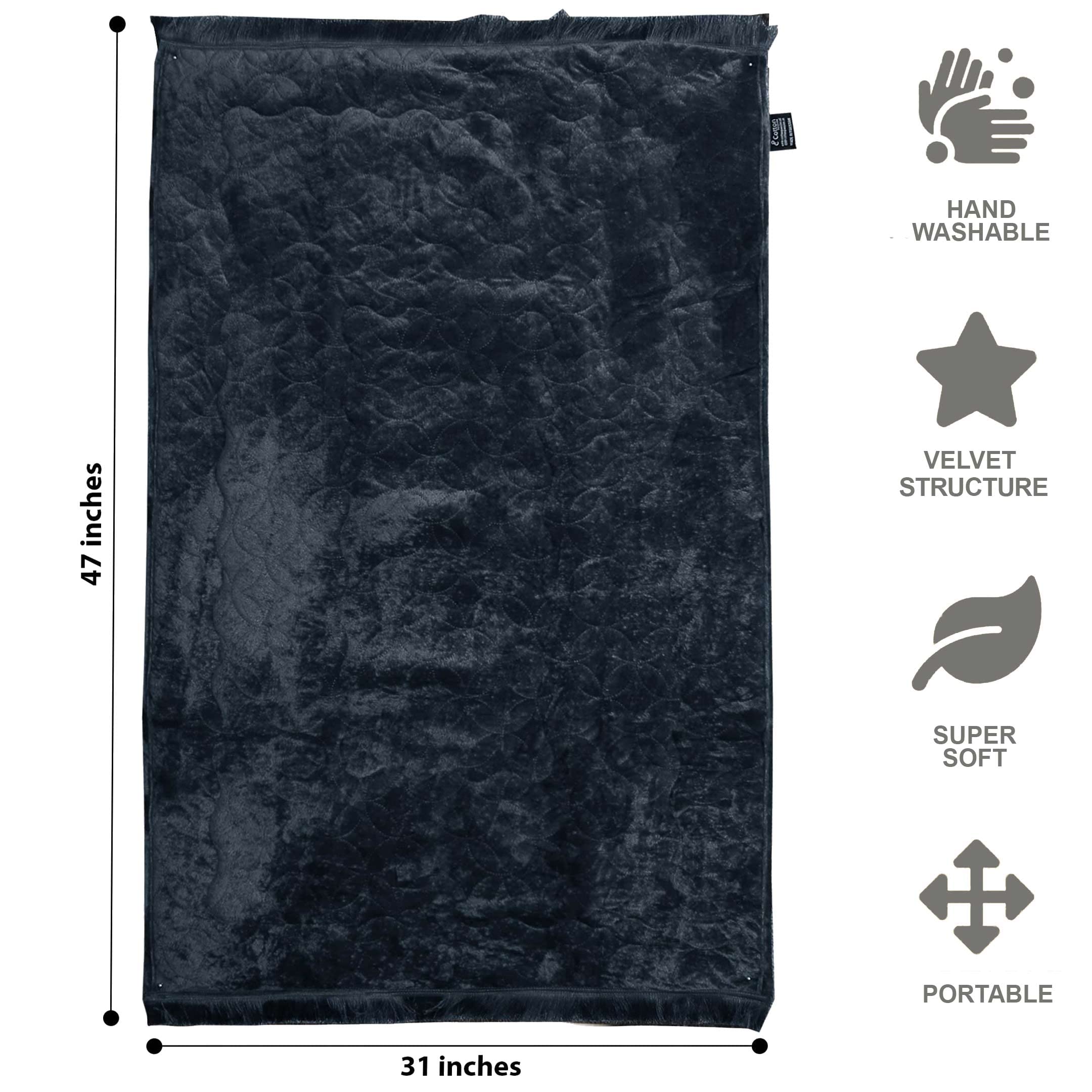 Luxury Crushed Velvet Prayer Rug