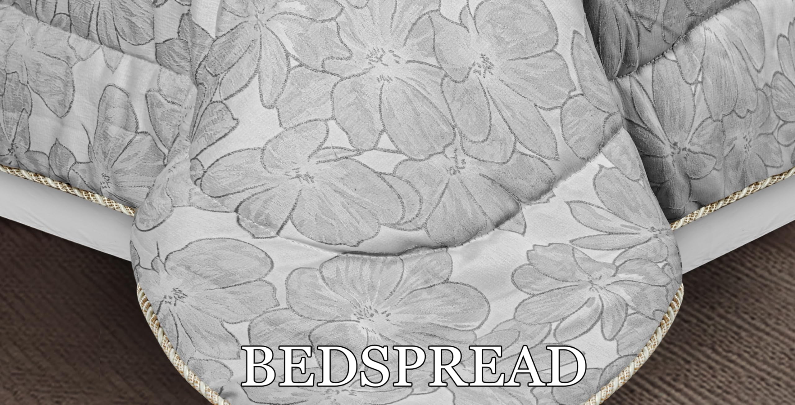 Living Luxury Jacquard Floral Comforter Set – 7pc