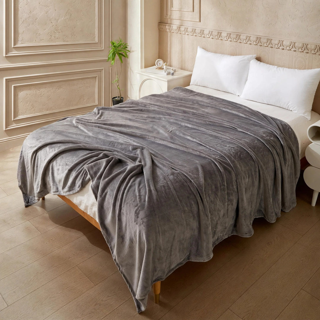 Premium Silver Mink Fleece Blanket – Double