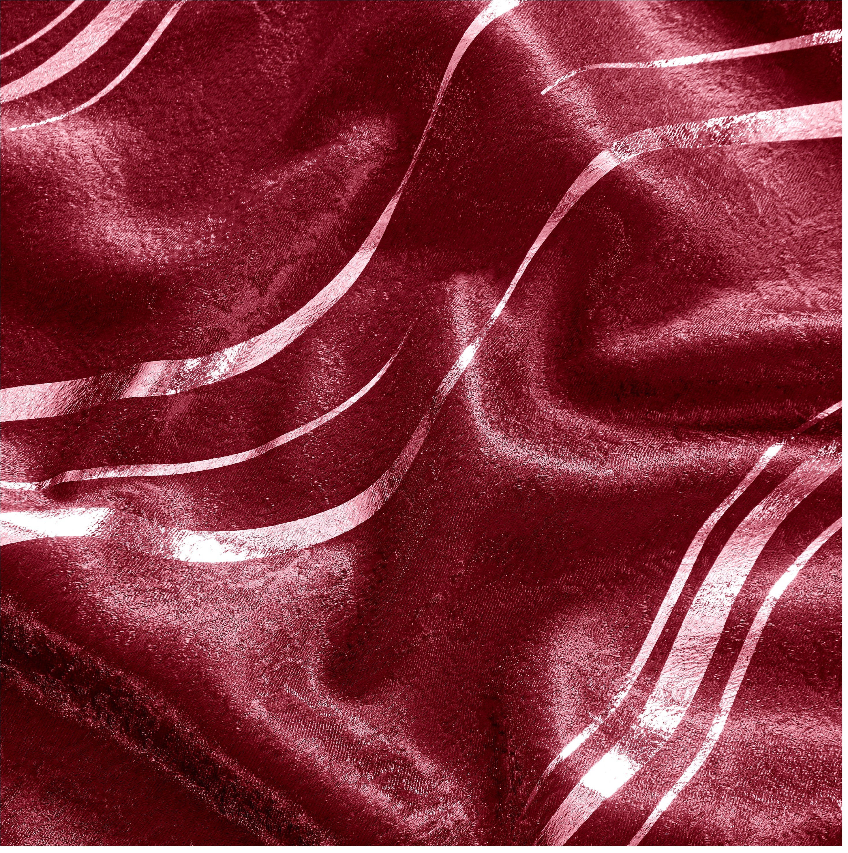 Lustrous Foil Print Luxury Blackout Curtains