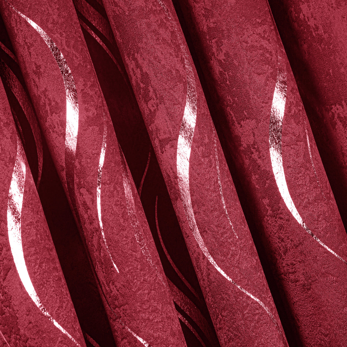 Lustrous Foil Print Luxury Blackout Curtains