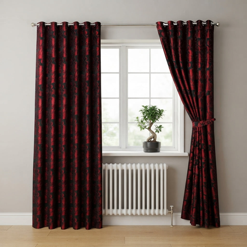 Diana Luxury Floral Blackout Curtains
